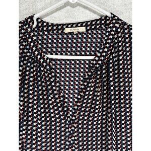 Pleione Womens SMALL Cap Sleeve Polyester  Shirt Blouse Geometric Oversized